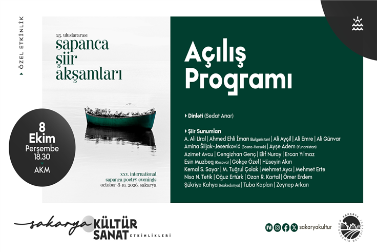 25. Uluslararası Sapanca Şiir Akşamları AKM’de başlıyor