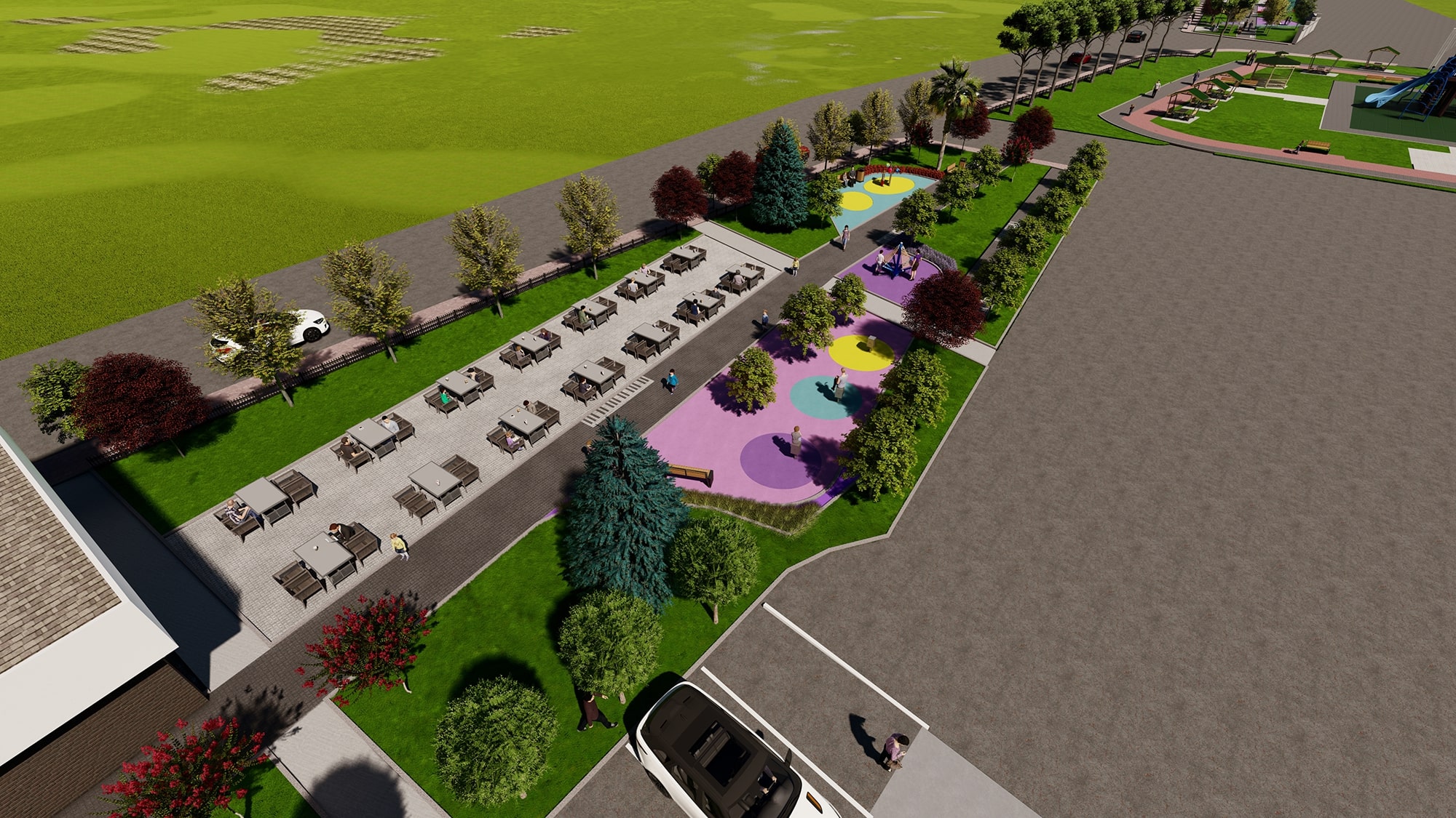 Söğütlü’nün yeni sosyal alanı Ritim Park’ta çalışmalar devam ediyor