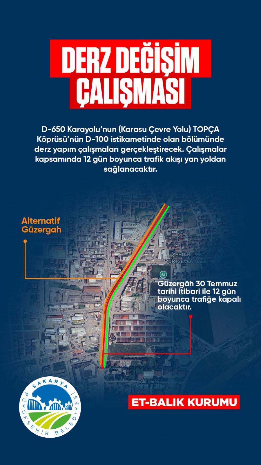 Topça Köprüsü’nün bu kez diğer istikametinde çalışma yapılacak: Sürücüler dikkat