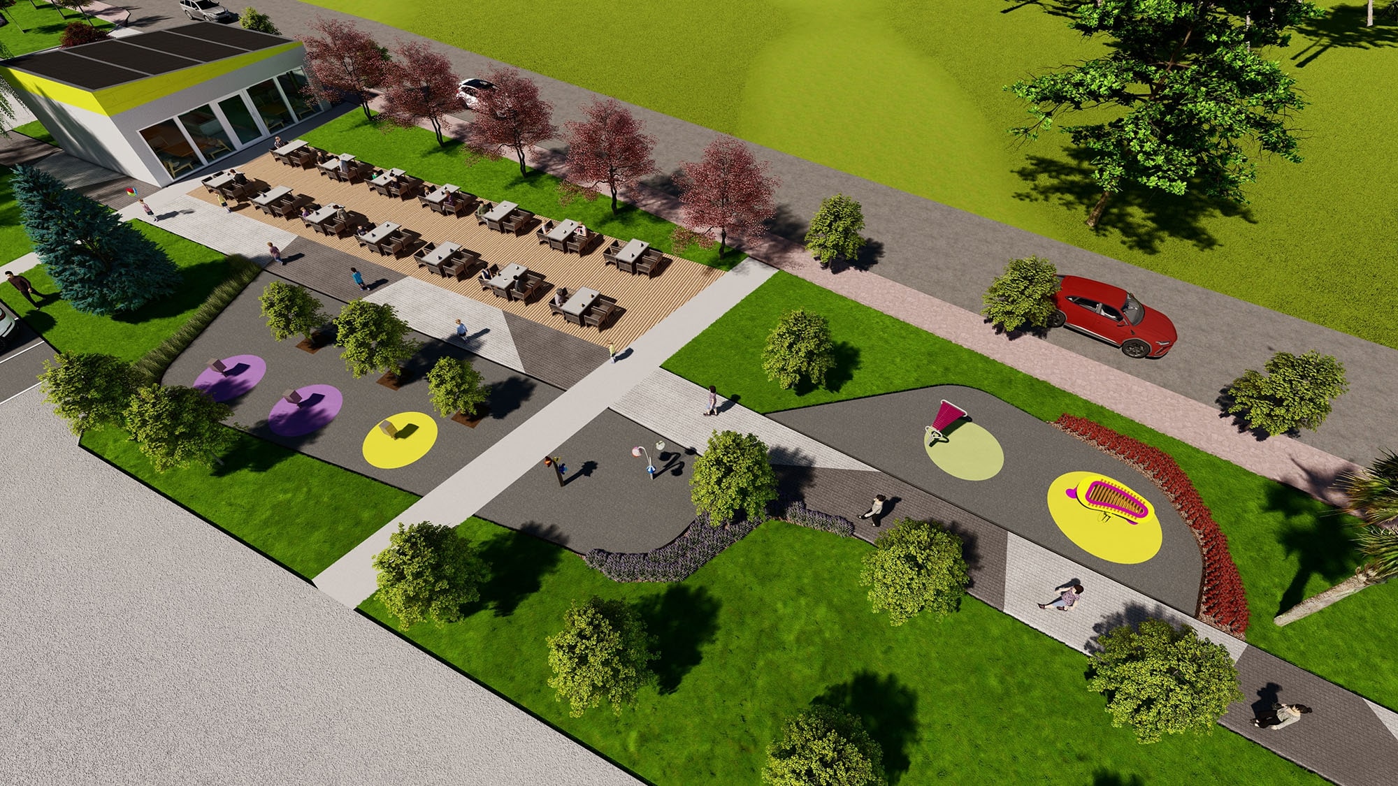 Söğütlü’nün yeni sosyal alanı Ritim Park’ta çalışmalar devam ediyor