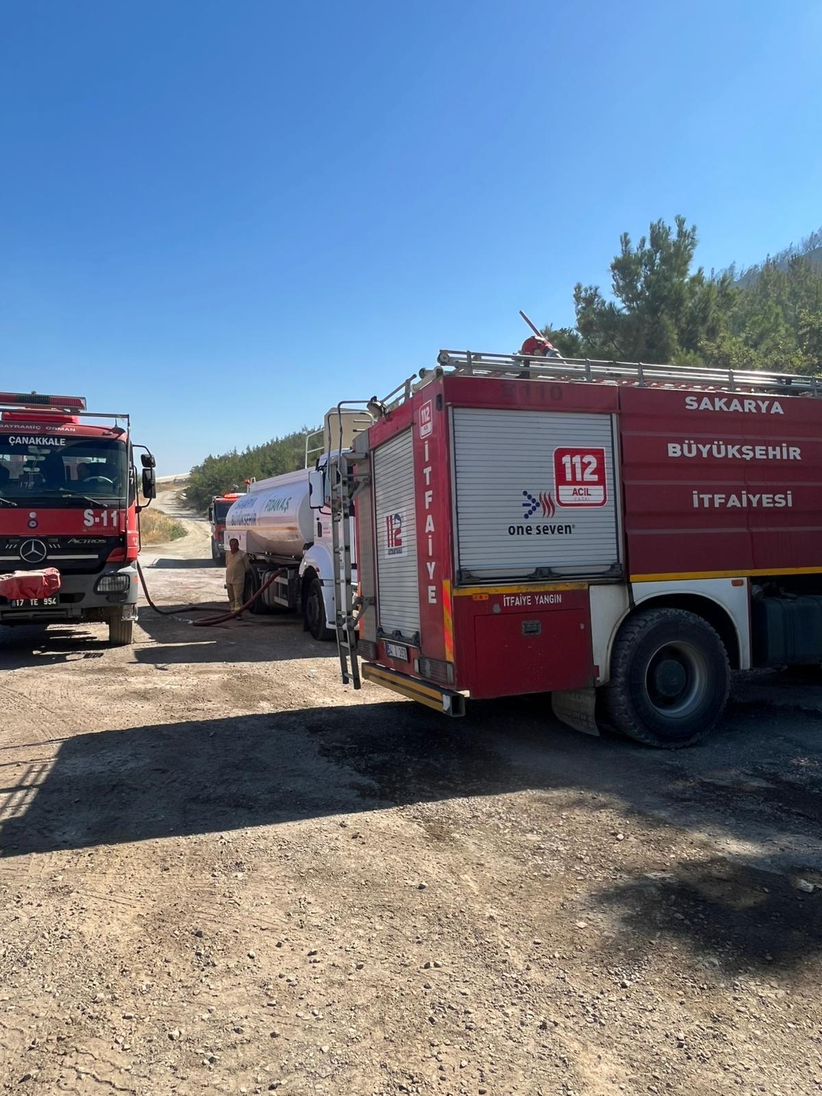 Çanakkale’deki orman yangınına Sakarya’dan destek