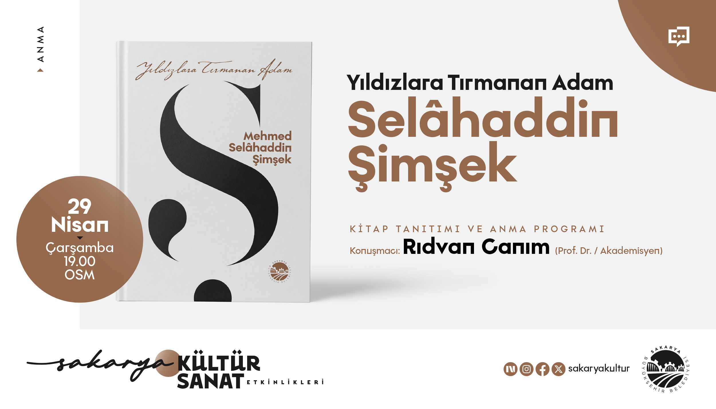 Özdeyiş Yazarı Selahaddin Şimşek anılacak: “Yıldızlara Tırmanan Adam” programı OSM’de