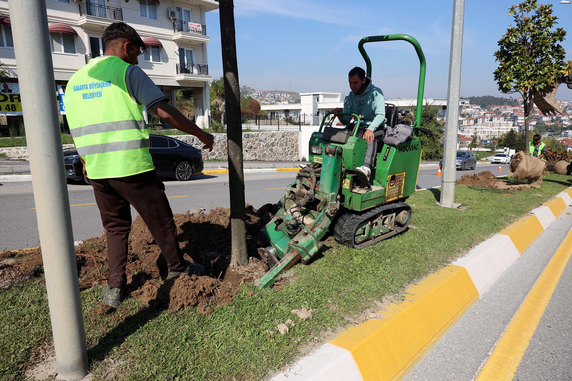 Raylı Sistem’de ilk kazma öncesi sahada hazırlık başladı: Ağaçlar titiz bir çalışmayla taşınıyor