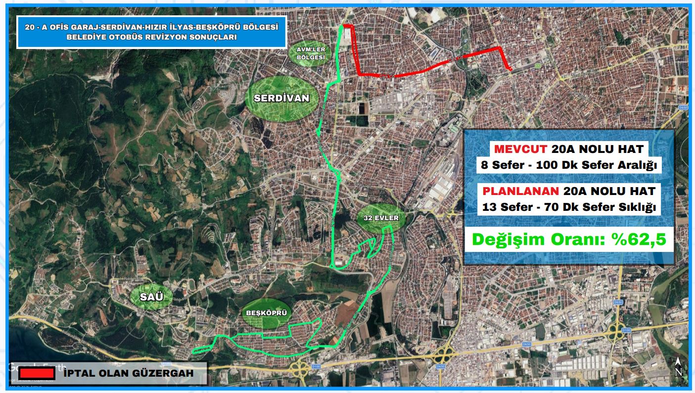 20-A hattında yeni düzenleme: Kalkış noktası değişti, seferler arttı
