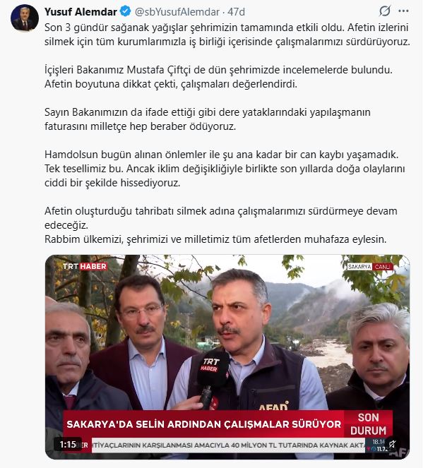 “Dere yataklarındaki yapılaşmanın faturasını milletçe ödüyoruz”