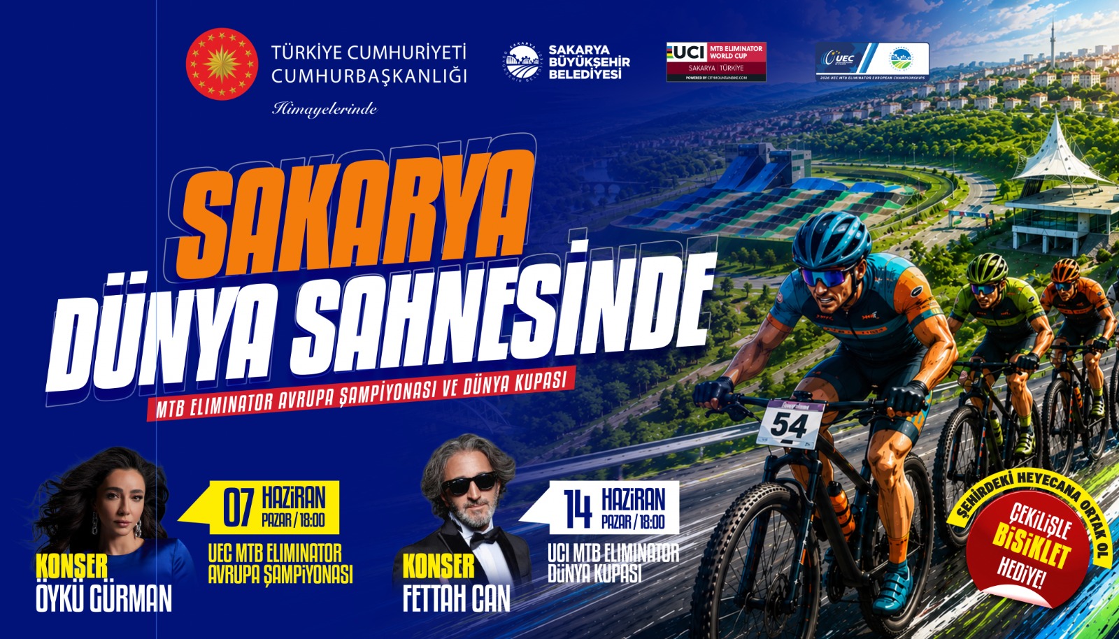 Sakarya’da heyecan yine zirveye tırmanıyor: Avrupa Şampiyonası, Dünya Kupası, Öykü Gürman ile Fettah Can konseri takvimi