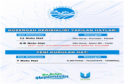 Büyükşehir’den 3 toplu taşıma hattında yeni düzenleme