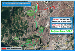 20-A hattında yeni düzenleme: Kalkış noktası değişti, seferler arttı