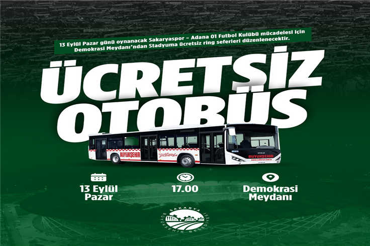 Büyükşehir’den Sakaryaspor maçı için ücretsiz ring seferi