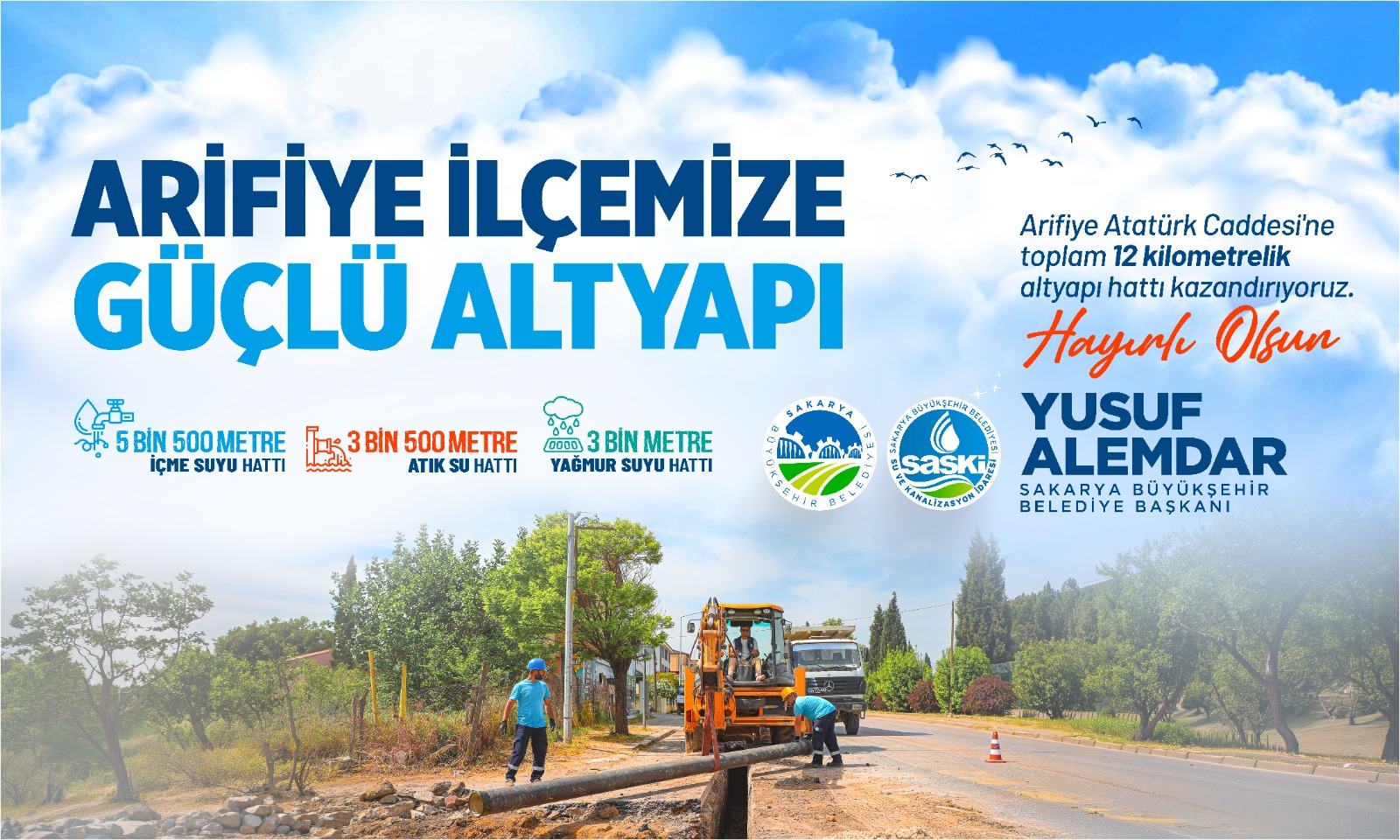 Arifiye Atatürk Caddesi sağlam altyapıyla buluşuyor